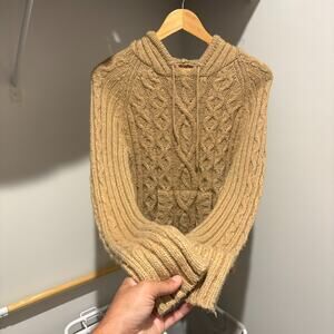 Vintage Abercrombie & Fitch Cable Knit Sweater Hoodie Women's Size L Bella Swan